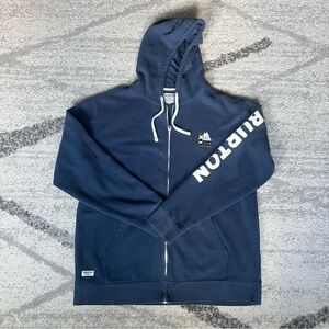 Burton Hoodie Full Zip Up Sweatshirt Jacket Size XX L Navy Snowboarding